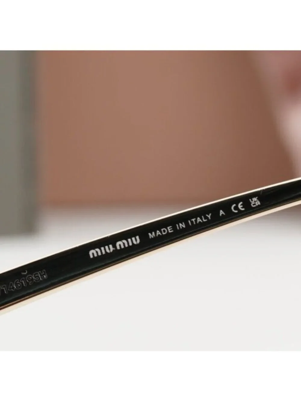 Miu Miu MUA56S 5AK90L Geometric Sunglasses – Gold/Brown Gradient
